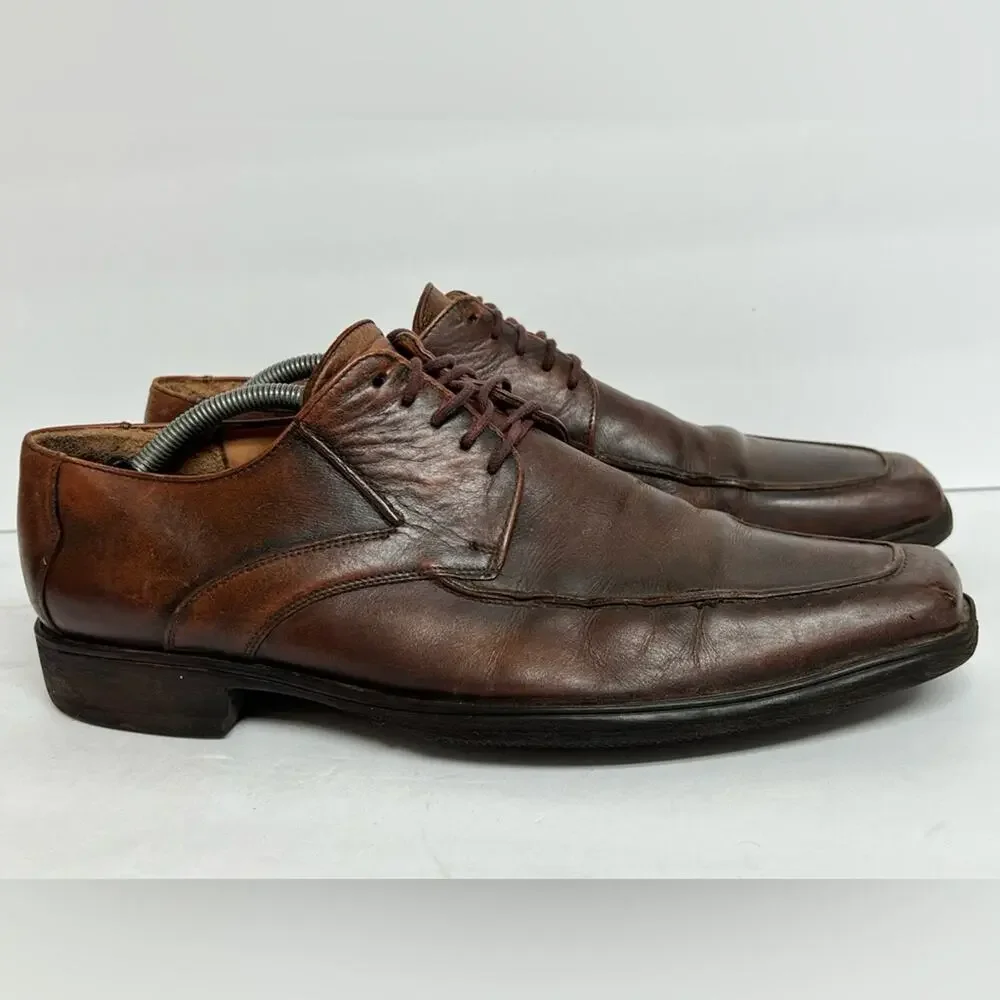 LLOYD Leather Shoes Brown Square Toe Vintage Derby German Old Money Luxury 10.5